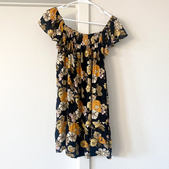 NWT Natural Life Floral Mini Flutter Sleeves Tiered Babydoll Dress Size XS Boho - Picture 1 of 6